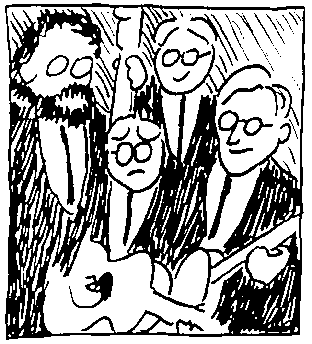 A caricature of the original lineup, by Roy Zimmerman!